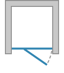 Drzwi jednoczęściowe ze ścianką stałą w linii otwierane na zewnątrz (zawias po stronie części stałej)